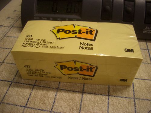 12 pack 1 3/8&#034; x 1 7/8&#034; (35mmx48mm) post it super sticky note 100 sheet ea t1200 for sale