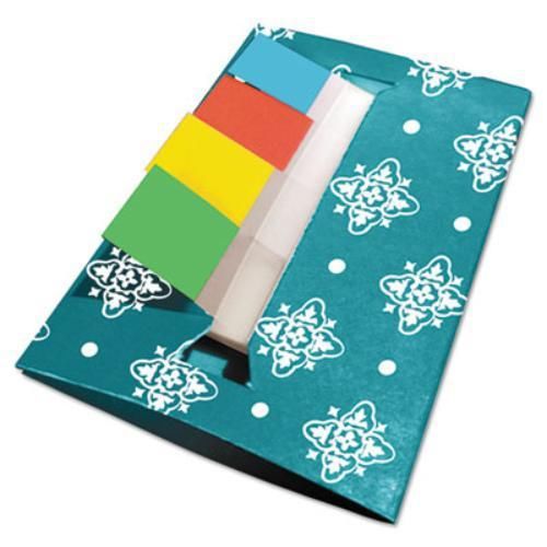 Redi-tag 75007 teal designer pop-up flag dispenser, 4 pads of 35 flags each for sale