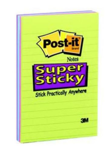 Post-it Super Sticky 4 &#039;&#039; x 6&#039;&#039; Ultra Colors 45 Sheets Per Pad 4 Count