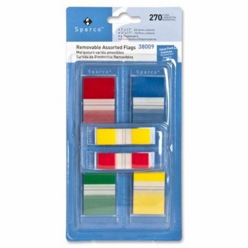 Sparco Flag Kit,w/Pop-up Dispenser,Removable,270 Flags,Assorted (SPR38009)