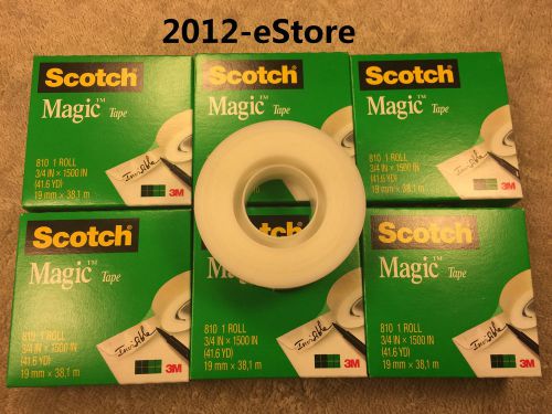 6 Rolls Scotch Magic tape 810 3/4 IN X 1500 IN (41.6 YD) TOTAL 9,000 IN (500YD)