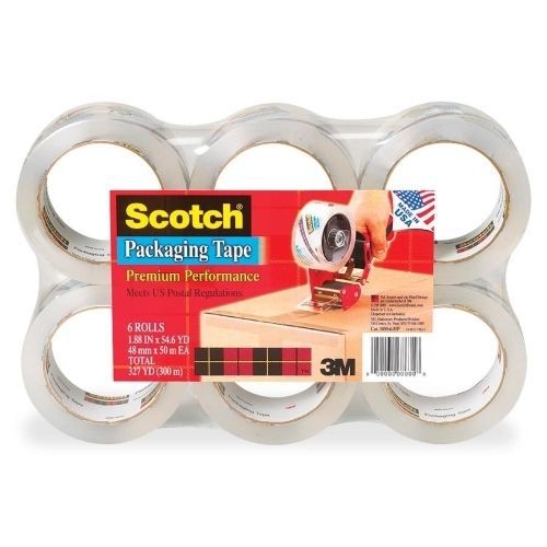 3M 38506 Packaging Tape Refill 1-7/8inx54.6 Yds 6/PK Clear