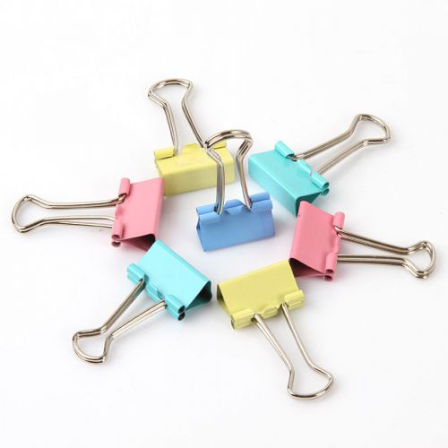New 10PCS Colorful Metal Binder Clips Paper 20mm Office Supplies Color Random