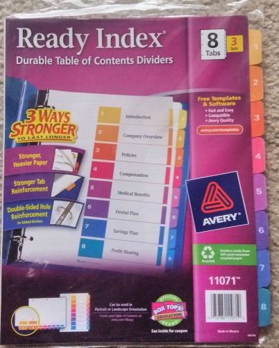 Avery Dennison 11817 Ready Index Translucent Table Of Content