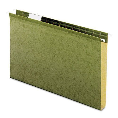 Reinforced 1&#034; extra capacity hanging folders, legal, standard green, 25/box for sale