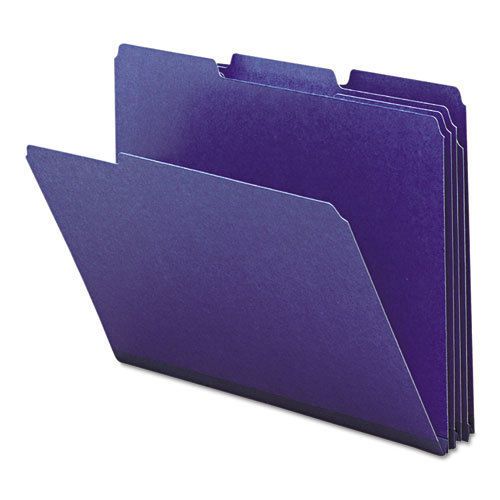Recycled folders, one inch expansion, 1/3 top tab, letter, dark blue, 25/box for sale