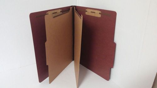40.Classification Pressboard Folders,Letter, 1/3-Cut Red 2 dividers, 2 fasteners