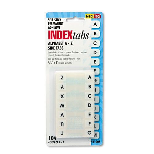 Redi-Tag RTG31005 Index Tabs , A-Z , 104 Self-Adhesive Tabs