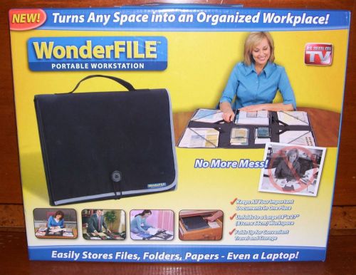 WonderFILE Black Polyester Portable Travel Workstation Organizer As Seen On TV