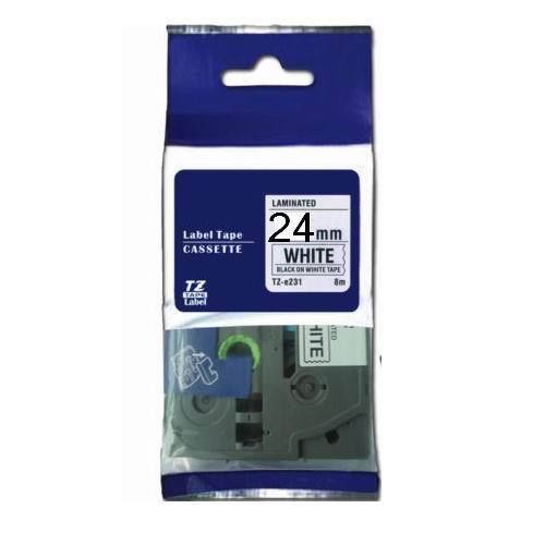 5pk compatible brother tz-251 p-touch laminated black on white tape 24mm tze-251 for sale