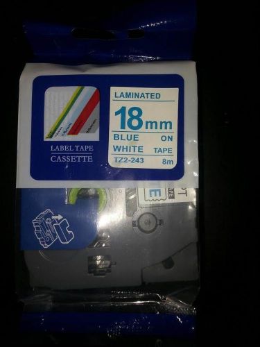 Compatible Brother TZ-241 P-Touch Laminated Blue on White Tape 18mm 8m TZE-241