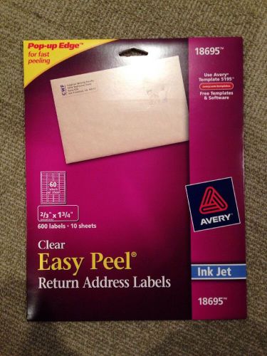 Avery 18695 Inkjet Mailing Labels, Return Address,2/3&#034;x1-3/4, 600/PK, CL