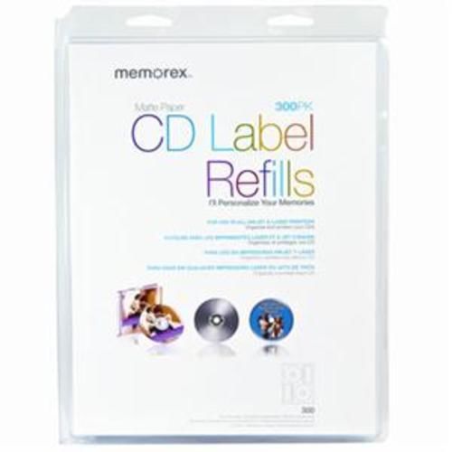 Memorex 00403 matte cd dvd white matte labels 300 pk create custom design for sale