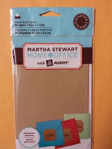 1 pack Martha Stewart Home Office Labels, Brown Kraft 36 labels Avery 72429