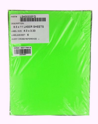Avery Labels- Flourescent Green 8.5x11, label size- 4X3.33