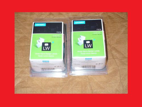 Lot of 2 Dymo 1760756 Name Badge Labels 2-1/4&#034; X 4&#034;, 2.25in x 4in, 57mm x 102mm