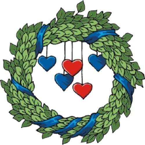 30 Custom Blue Heart Wreath Personalized Address Labels