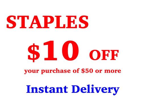 Staples $10 off $50 valid In-store/Online