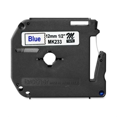 Brother int l (supplies) mk233  1/2in blue on white tape for sale
