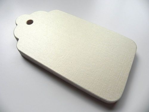 25 Metallic Gold LARGE Scallop Gift Tags Blank 80 lb. 2.25 x 4.5 Plain DIY