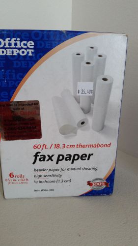 Fax Thermabond Paper 6 Rolls 1/2&#034; core 8 1/2&#034; X 60&#039; High Sensitivity Home Depot
