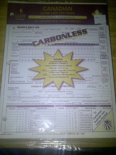 J.J. Keller - Carbonless Loose-Leaf log pages Carbonless 7 packs (31 sets a pack