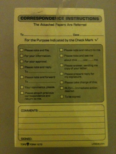 (12) CORRESPONDENCE INSTRUCTION PADS KEEP TRACK OF ALL YOUR BUSINESS NEEDS