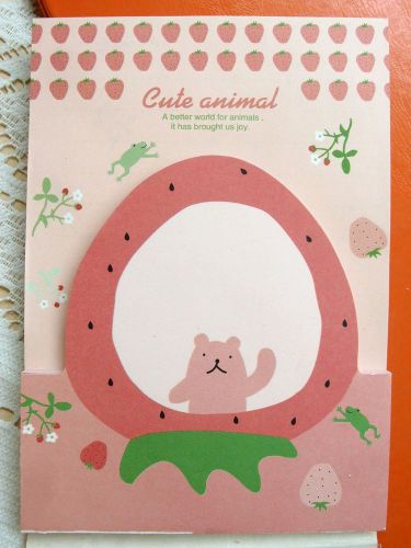 1X Strawberry Bear Note Memo Scratch Pad Doodle Message Pocket Book FREE SHIP
