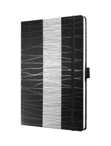 Sigel co518 conceptum notebook a5 lined hardcover elastic fastener black/grey for sale
