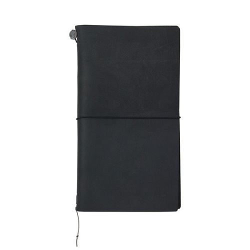 Midori Leather Travelers Notebook - Regular Size - Black