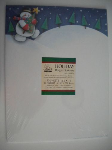 *NEW* ~ 30 Designer Christmas &#034;SNOWMAN &amp; TREE&#034; Computer Stationery Sheets