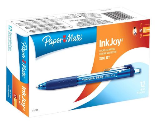 InkJoy 300 RT Retractable Ballpoint Pens,Point, Blue Ink, Office Writing 12-Pack