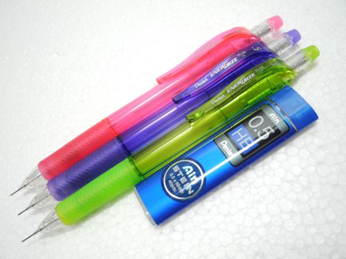 3 Colors Pentel Ener Gize-X 0.5mm automatic pencil free pencil leads(HB 40pcs)