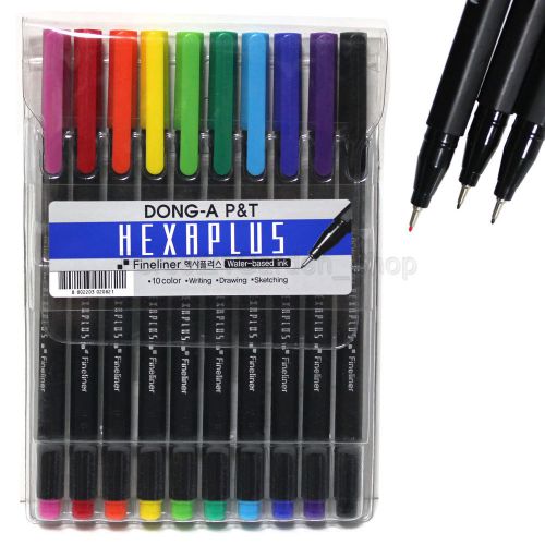 Dong-a Hexaplus fine liner Water-based ink 10 Colors - 0.4mm