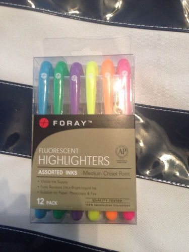 FORAY FLUORESCENT HIGHLIGHTERS - SET OF 12 MULTICOLOR
