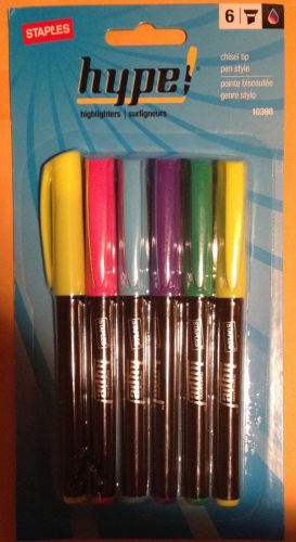 hype! staples highlighters 6-colors