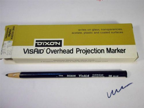 12-New Old Stock DIXON BLUE Overhead Projection Marker Film Markers Made USA
