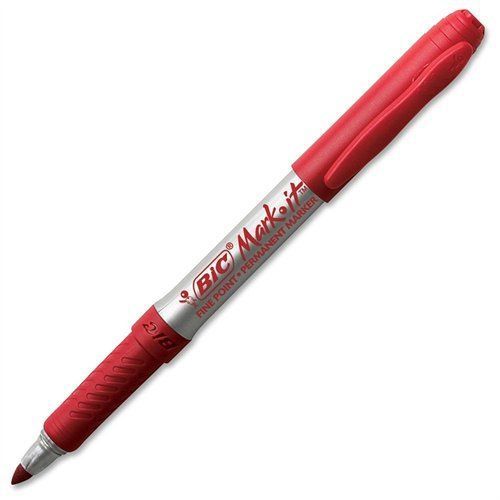 Bic mark-it gripster permanent marker - fine marker point type - red (gpm11rd) for sale