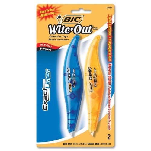 BIC Wite-Out Exact Liner Correction Tape Pen - 1 Line(s) - 2 / Pack - White