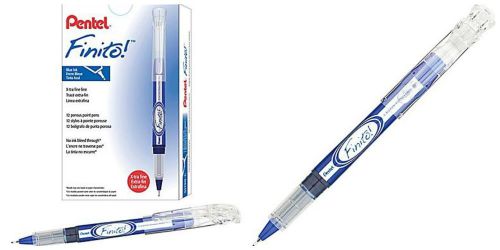 PENTEL Finito Porous Point Pens, Extra-Fine, Blue- 12 PENS