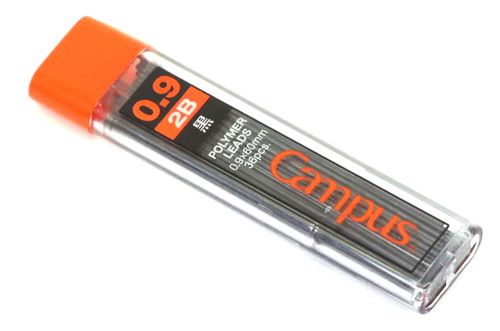 KOKUYO Campus Mechanical Pencil Lead Refills Japan 0.9mm [2B] [Black]