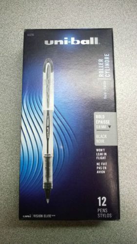 Uni-Ball Vision Elite Black Pens - Bold (0.8 mm) -- Box of 12