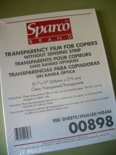 SPARCO BRAND ... TRANSPARENCY FILM ...FOR COPIERS W/O SENSING STRIP...100 SHEETS