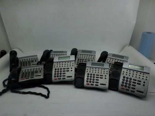 Lot of 8 nec dterm phones dth-16d-2(bk)tel display digital telephones black for sale
