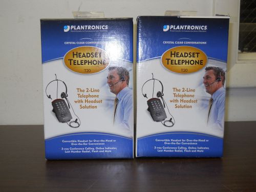 Lot of 2 NEW Plantronics T20 2-Line Headset Telephone w/ convertible headset