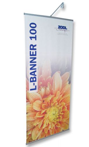 L-banner incl. druck 100cm x 215cm werbedisplay aufsteller werbebanner display for sale