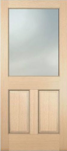 Exterior hemlock solid stain grade french doors 1 lite/vertical 2  raised panels for sale