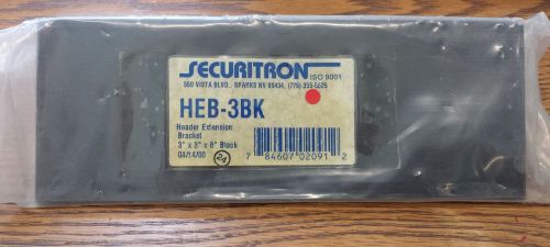Securitron Magnalock HEB-3BK Header Extension Bracket 3&#034; x 3&#034; x 8&#034;  Glass Door