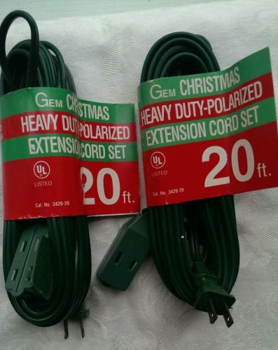 2 GEM, 20-Feet holidays Extension Cord  Green