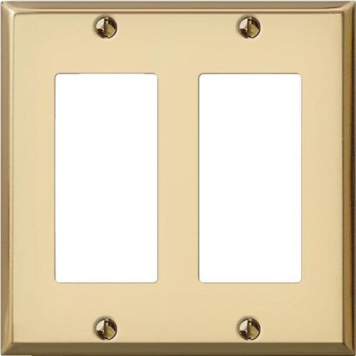 Polished brass stamped decorator wall plate-brs 2-gfi wall plate for sale